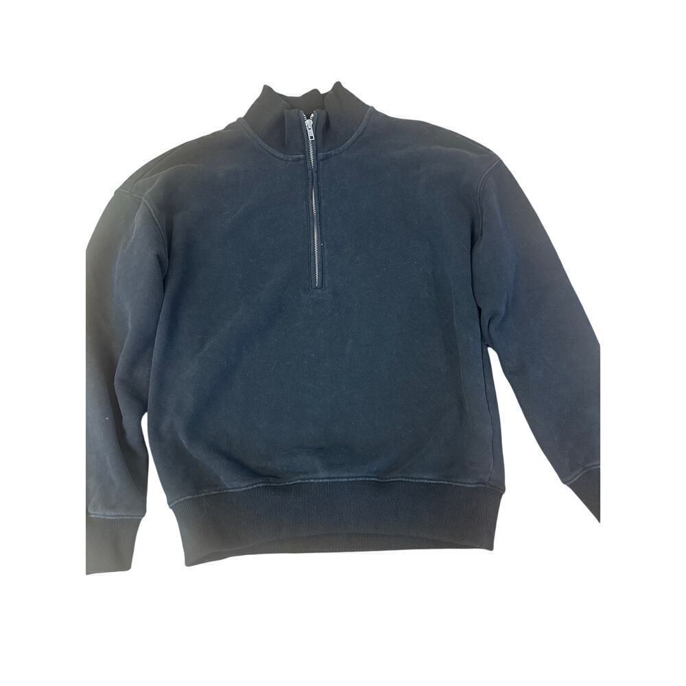 Mod Ref 1/4 zip Pullover Sweatshirt Black Womens Xsmall - Picture 2 of 5